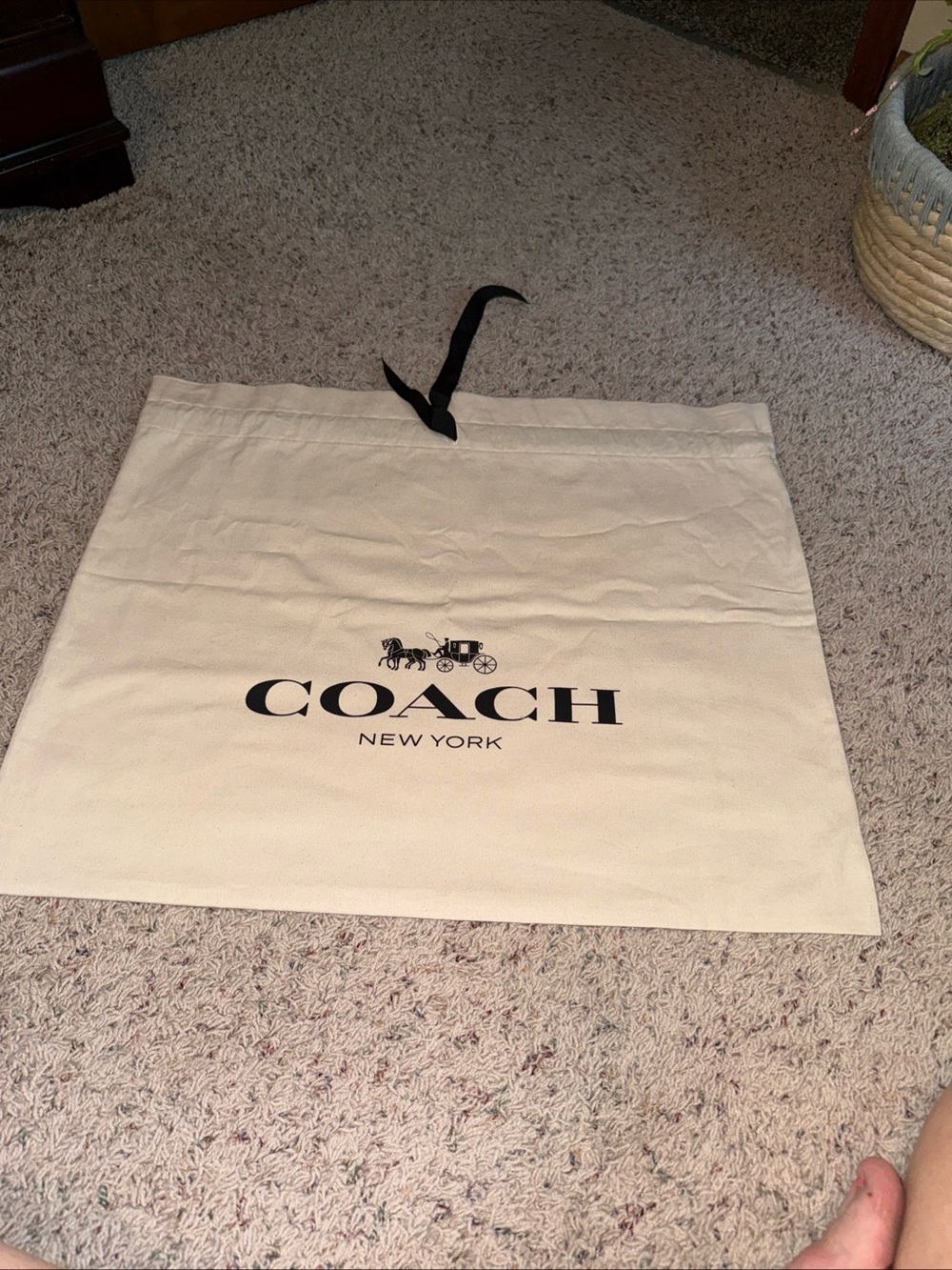 Coach Branded Drawstring Dust Bag Storage Cover Bag -XL- 20x23” 100 Cotton